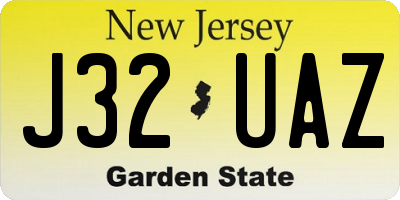 NJ license plate J32UAZ