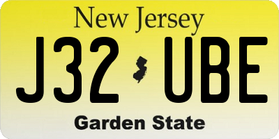 NJ license plate J32UBE
