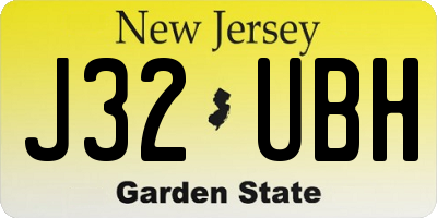 NJ license plate J32UBH