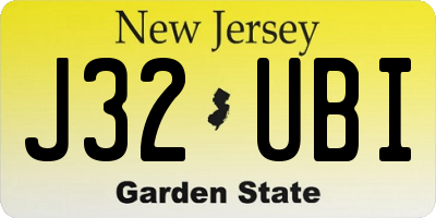NJ license plate J32UBI