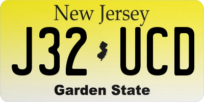 NJ license plate J32UCD