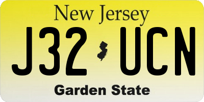 NJ license plate J32UCN