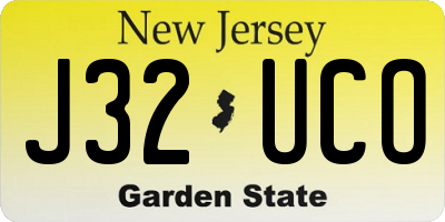 NJ license plate J32UCO