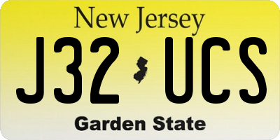 NJ license plate J32UCS