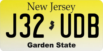 NJ license plate J32UDB