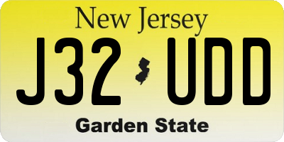 NJ license plate J32UDD