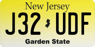 NJ license plate J32UDF