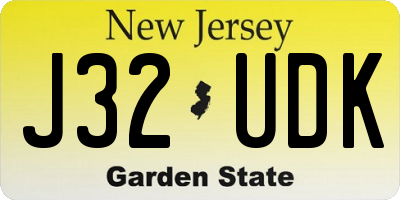 NJ license plate J32UDK
