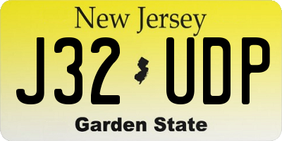 NJ license plate J32UDP