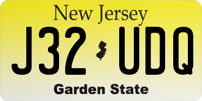 NJ license plate J32UDQ