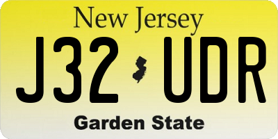 NJ license plate J32UDR