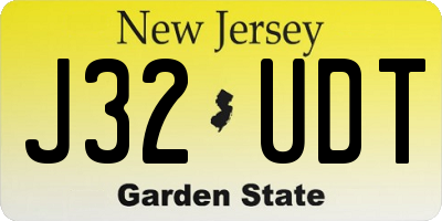 NJ license plate J32UDT