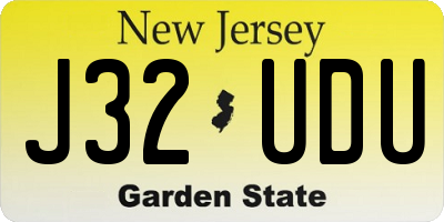 NJ license plate J32UDU