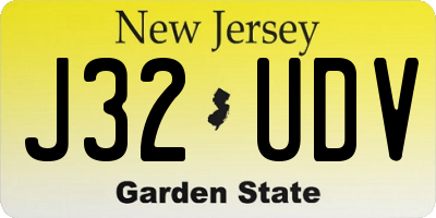NJ license plate J32UDV