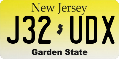 NJ license plate J32UDX