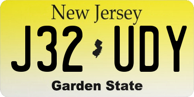 NJ license plate J32UDY