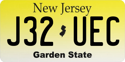 NJ license plate J32UEC