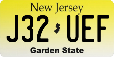 NJ license plate J32UEF