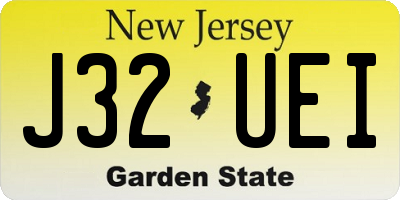 NJ license plate J32UEI