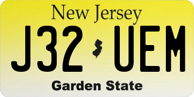 NJ license plate J32UEM