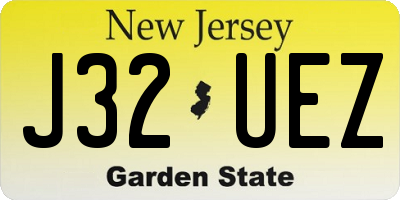 NJ license plate J32UEZ