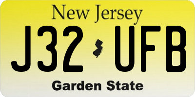 NJ license plate J32UFB