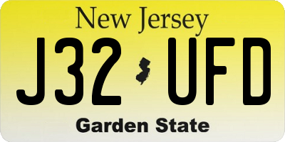 NJ license plate J32UFD
