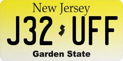 NJ license plate J32UFF