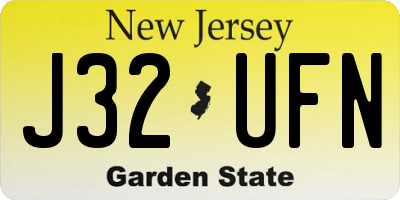 NJ license plate J32UFN
