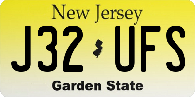 NJ license plate J32UFS