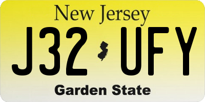 NJ license plate J32UFY