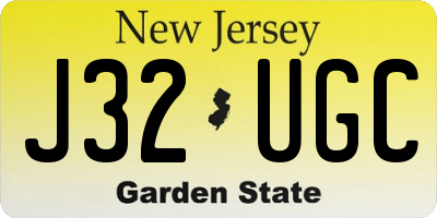 NJ license plate J32UGC