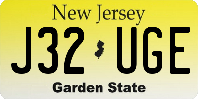 NJ license plate J32UGE