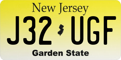 NJ license plate J32UGF