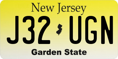NJ license plate J32UGN