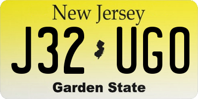 NJ license plate J32UGO