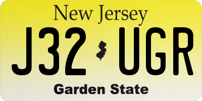 NJ license plate J32UGR