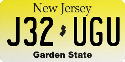 NJ license plate J32UGU