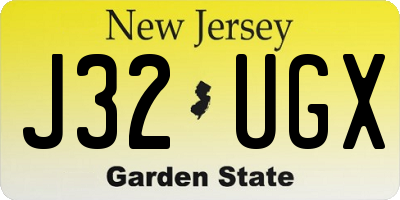 NJ license plate J32UGX