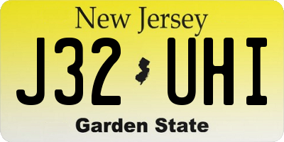 NJ license plate J32UHI