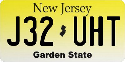 NJ license plate J32UHT