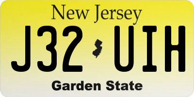 NJ license plate J32UIH