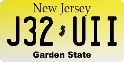 NJ license plate J32UII