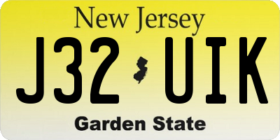NJ license plate J32UIK