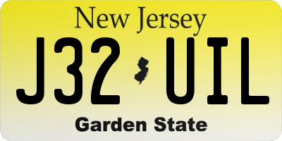 NJ license plate J32UIL