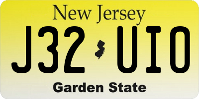 NJ license plate J32UIO