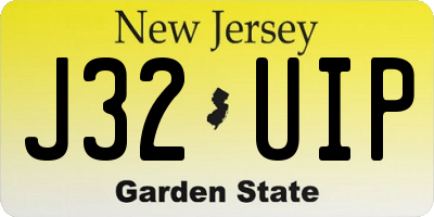 NJ license plate J32UIP
