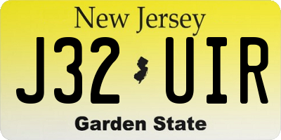 NJ license plate J32UIR