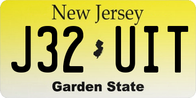 NJ license plate J32UIT