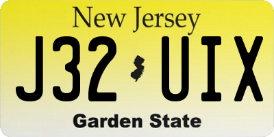 NJ license plate J32UIX